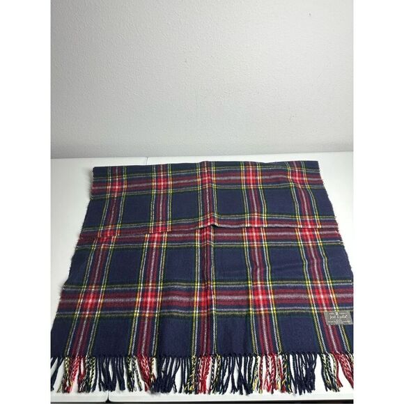 Jesi Lydia Wool Touch Plaid Scarf Shawl Blue Red Size 30” X 70” - Picture 3 of 9